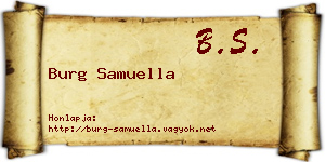Burg Samuella névjegykártya